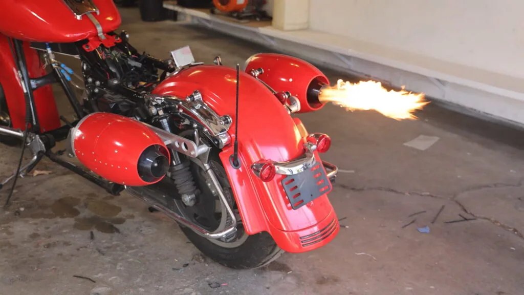 Jet-powered Harley reaches 60 mph without drivetrain
